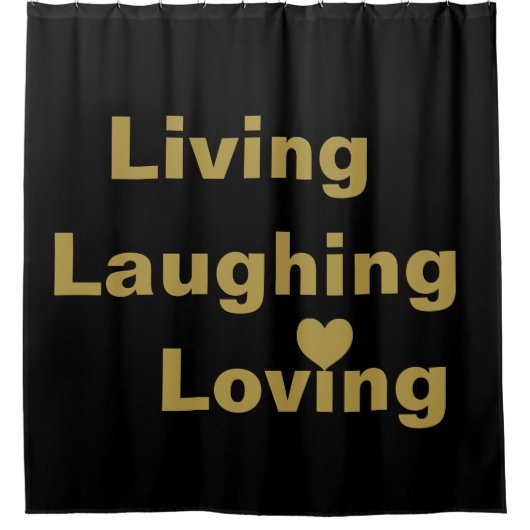 Leven, lachen, liefhebben douchegordijn (Voorkant)