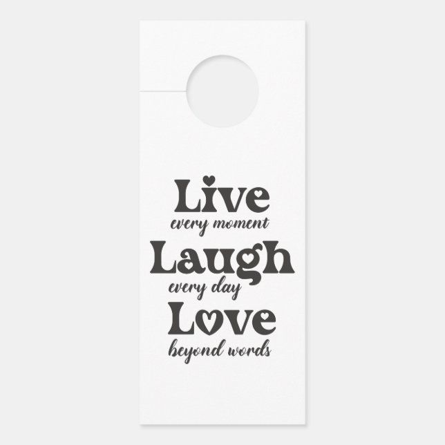 Leven, lachen, liefhebben - drie mooie woorden deurhanger (Voorkant)