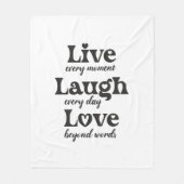 Leven, lachen, liefhebben - drie mooie woorden fleece deken (Voorkant)