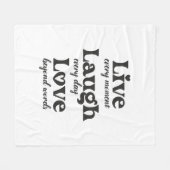 Leven, lachen, liefhebben - drie mooie woorden fleece deken (Voorkant (Horizontaal))