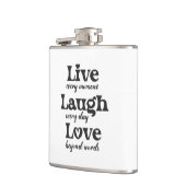 Leven, lachen, liefhebben - drie mooie woorden heupfles (Links)