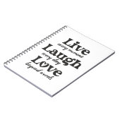 Leven, lachen, liefhebben - drie mooie woorden notitieboek (Linkerzijde)