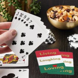 Leven, lachen, liefhebben pokerkaarten