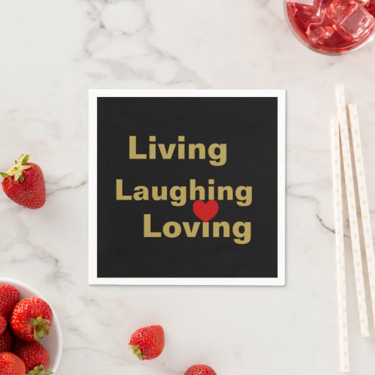 Leven, lachen, liefhebben servet (Insitu)