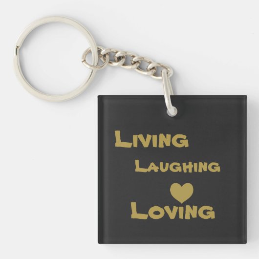 Leven, lachen, liefhebben sleutelhanger (voorkant)