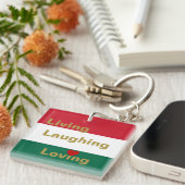 Leven, lachen, liefhebben sleutelhanger (Voorkant Rechts)