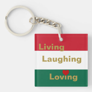 Leven, lachen, liefhebben sleutelhanger