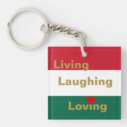 Leven, lachen, liefhebben sleutelhanger (Voorkant)