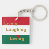 Leven, lachen, liefhebben sleutelhanger (Achterkant)