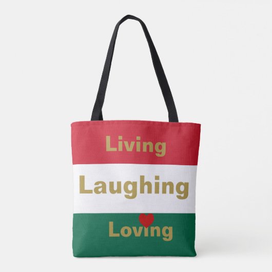 Leven, Lachen, Liefhebben Tote Bag (Achterkant)