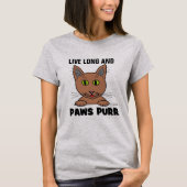 Leven Lang en PAWS SPINT Funny Cat T Shirt (Voorkant)