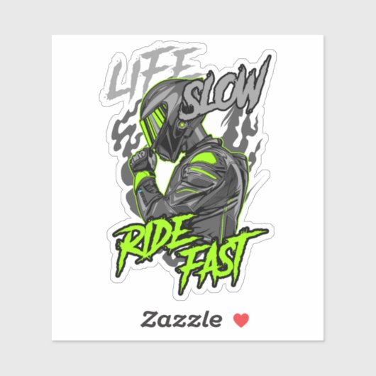 LEVEN LANGZAAM RIJDEN SNELLE LEVENSSTIJL STICKER (Vel)