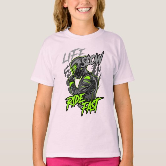 LEVEN LANGZAAM RIJDEN SNELLE LEVENSSTIJL T-SHIRT (Voorkant)