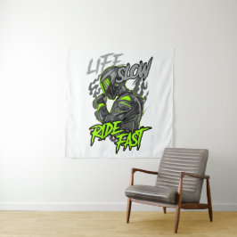 LEVEN LANGZAAM RIJDEN SNELLE LEVENSSTIJL WANDKLEED