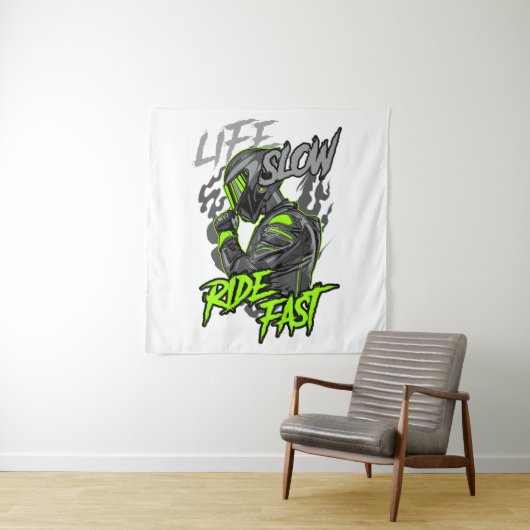 LEVEN LANGZAAM RIJDEN SNELLE LEVENSSTIJL WANDKLEED (In situ)