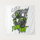 LEVEN LANGZAAM RIJDEN SNELLE LEVENSSTIJL WANDKLEED (Voorkant)