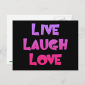 LEVEN LAUGH LOVE T-shirts, cadeautjes Briefkaart (Voorkant / Achterkant)