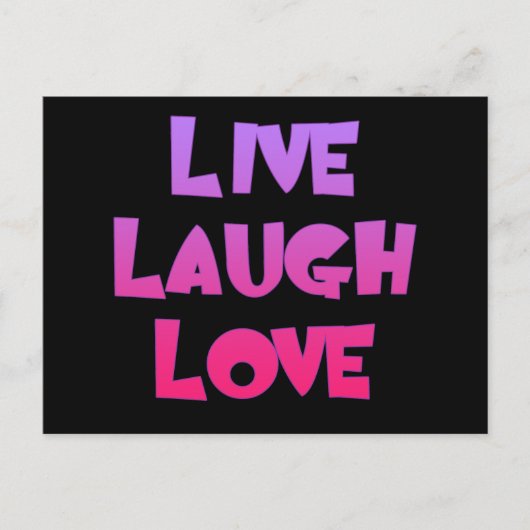 LEVEN LAUGH LOVE T-shirts, cadeautjes Briefkaart (Voorkant)