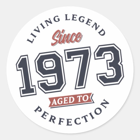 Leven Legend 1973 Leeftijd tot perfectie Ronde Sticker (Voorkant)