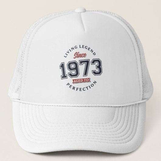 Leven Legend 1973 Leeftijd tot perfectie Trucker Pet (Voorkant)