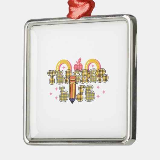 Leven leraar metalen ornament (Links)