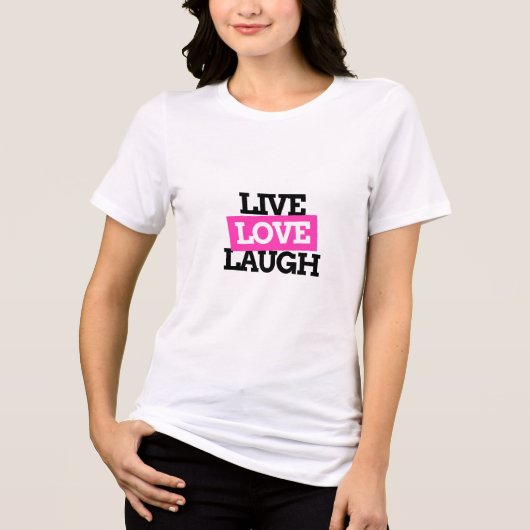 leven, liefde, lach Tri-Blend shirt (Voorkant)