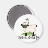 Leven-liefde-lachen-schaap Magneet (Voorkant / Achterkant)