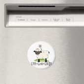 Leven-liefde-lachen-schaap Magneet (Insitu (Vaatwasser))