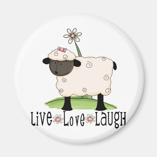 Leven-liefde-lachen-schaap Magneet (Voorkant)