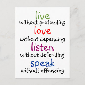 leven, liefde, luisteren, spreken briefkaart