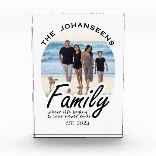 Leven & Liefde Quote Familie Foto & Script Naam Gi (Voorkant)