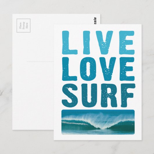 Leven, liefde, Surf Briefkaart (Voorkant / Achterkant)