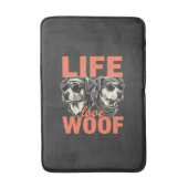 Leven Liefde Woef Hond Liefhebber Badmat (Voorkant Verticaal)