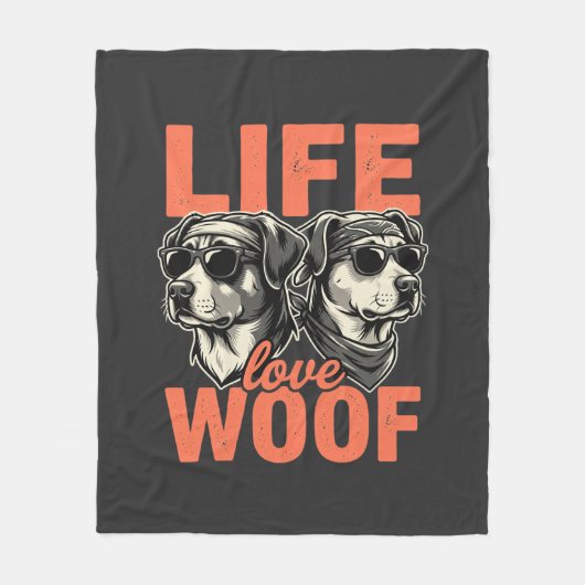 Leven Liefde Woef Hond Liefhebber Fleece Deken (Voorkant)