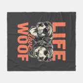 Leven Liefde Woef Hond Liefhebber Fleece Deken (Voorkant (Horizontaal))