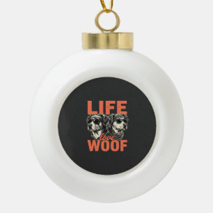 Leven Liefde Woef Hond Liefhebber Keramische Bal Ornament