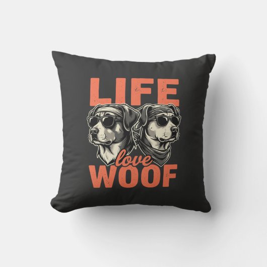Leven Liefde Woef Hond Liefhebber Kussen (Voorkant)
