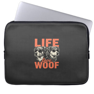Leven Liefde Woef Hond Liefhebber Laptop Sleeve