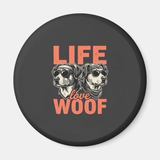 Leven Liefde Woef Hond Liefhebber Magneet (Voorkant)