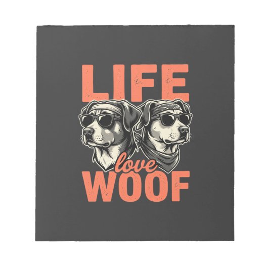 Leven Liefde Woef Hond Liefhebber Notitieblok (Voorkant)