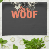 Leven Liefde Woef Hond Liefhebber Theedoek (Gevouwen)