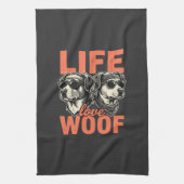 Leven Liefde Woef Hond Liefhebber Theedoek (Verticaal)