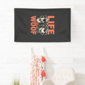 Leven Liefde Woof Hond Liefhebber Spandoek (Insitu)