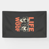 Leven Liefde Woof Hond Liefhebber Spandoek (Horizontaal)