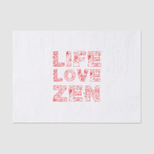 Leven, liefde, Zen Tissuepapier (Voorkant)