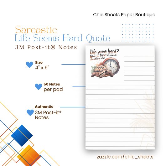 Leven Lijkt Hard? Gelinieerde 3M Post-it® Notities Notes