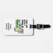 Leven, Limoen, zout, TEQUILA! Cocktail Humor Bagagelabel (Voorkant horizontaal)