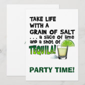 Leven, Limoen, zout, TEQUILA! Cocktail Humor Kaart (Voorkant / Achterkant)