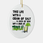Leven, Limoen, zout, TEQUILA! Cocktail Humor Keramisch Ornament (Rechts)