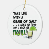 Leven, Limoen, zout, TEQUILA! Cocktail Humor Keramisch Ornament (Links)